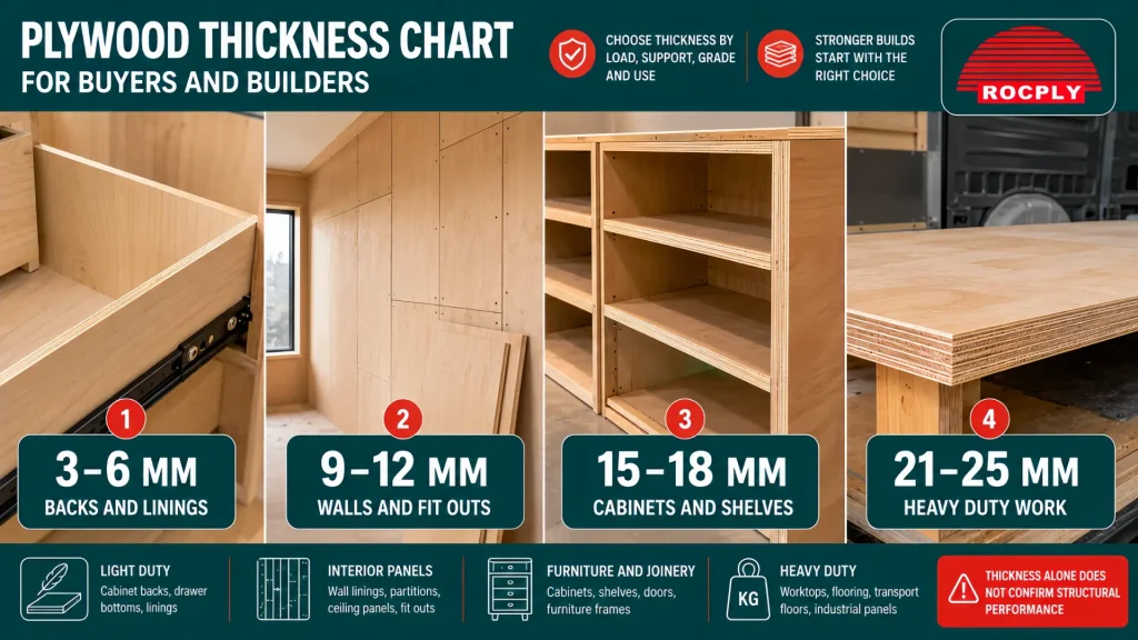 Plywood thickness applications for furniture wall panels cabinets shelves and flooring
