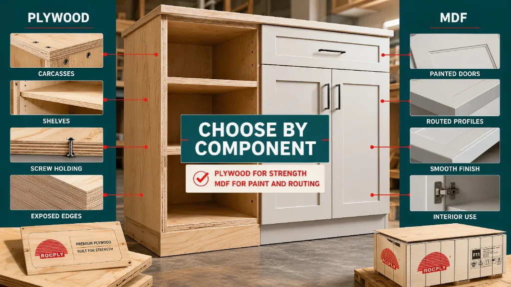 Cabinet Material Selection Guide Cabinet component guide for plywood carcasses MDF doors and furniture panels