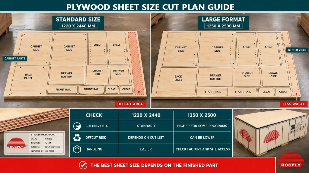 Plywood Cut Plan and Sheet Yield Guide Plywood cut plan comparison for 1220 x 2440 and 1250 x 2500 panels